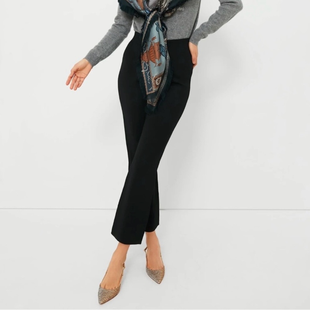 Tuckernuck Black Ponte Ashford Pants EUC High Rise Crop Flare, size medium